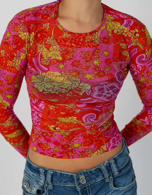 Vintage PHARD S mesh top in orange, 4 of 4