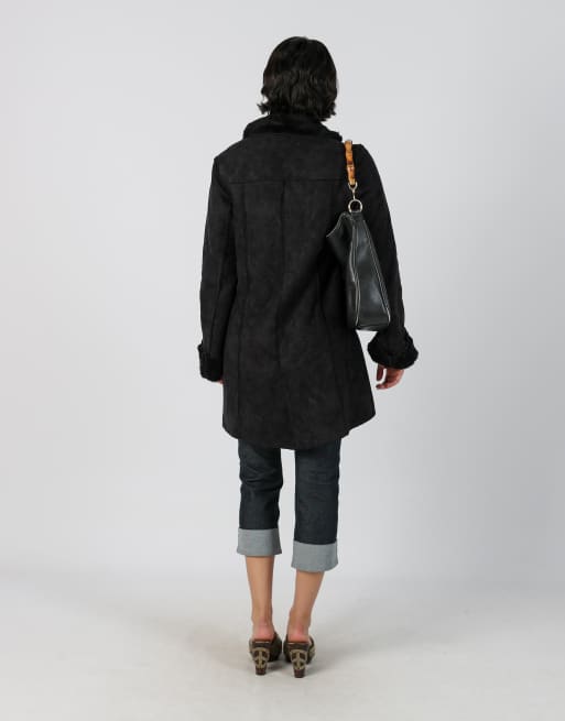 Vintage PHARD S shearling coat in black, 3 of 4