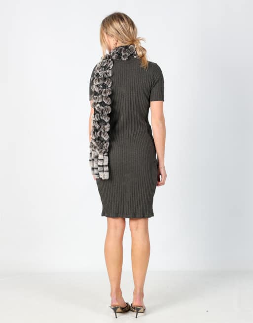Vintage PHARD S woven midi dress in charcoal grey, 3 of 4