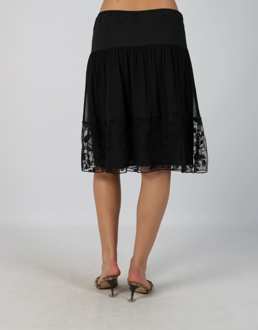 Vintage PHARD S woven midi skirt in black, 4 of 4