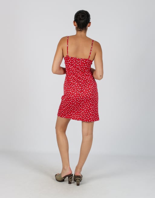 Vintage PHARD S woven mini dress in red, 3 of 4