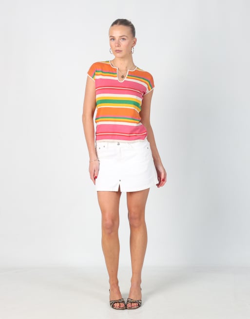 Vintage PHARD XS denim mini skirt in ivory