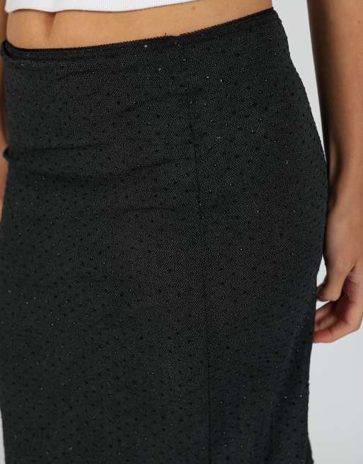 Vintage PHARD XS woven midi skirt in black, 4 of 4