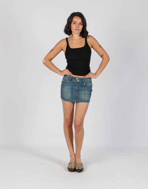 Vintage Piaza Italia XS denim mini skirt in blue