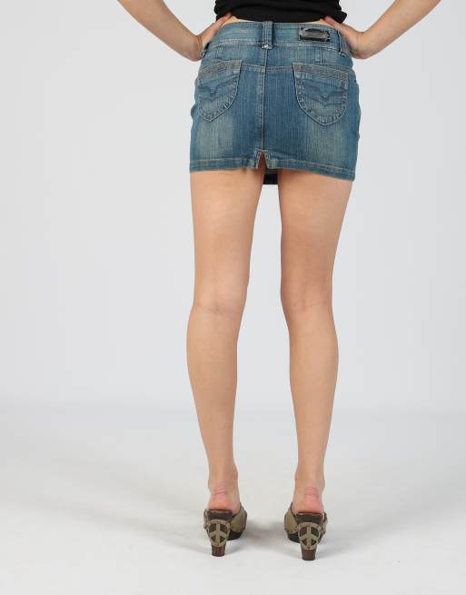 Vintage Piaza Italia XS denim mini skirt in blue, 4 of 4