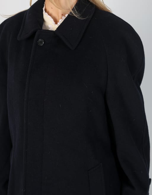 Vintage Pierre Cardin L long coat in navy blue, 4 of 4