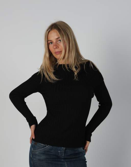 Vintage Pimkie S knitted jumper in black, 1 of 4