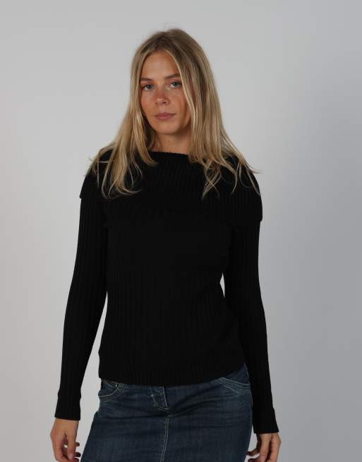 Vintage Pimkie S knitted jumper in black, 3 of 4