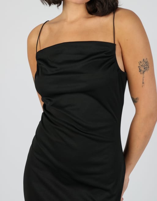 Vintage Pimkie S woven midi dress in black, 2 of 4