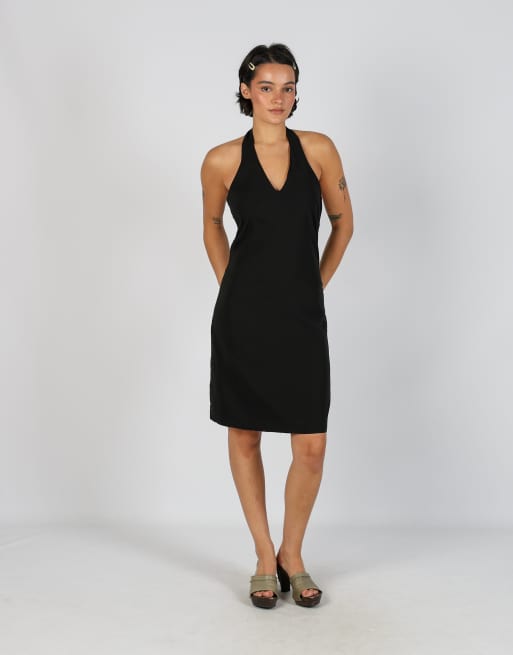 Vintage Pimkie S woven midi dress in black, 1 of 4