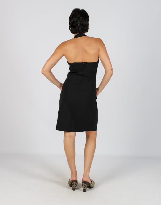 Vintage Pimkie S woven midi dress in black, 3 of 4