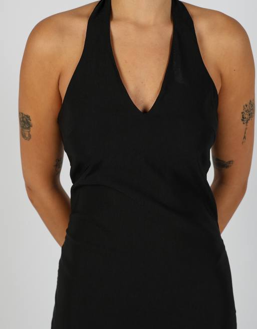 Vintage Pimkie S woven midi dress in black, 4 of 4