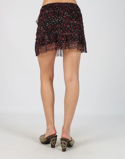 Vintage Pimkie S woven mini skirt in black, 4 of 4