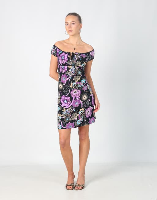 Vintage Pink Shadow XS woven midi dress in black