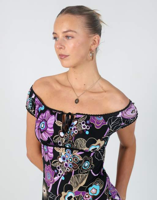 Vintage Pink Shadow XS woven midi dress in black, 2 of 4