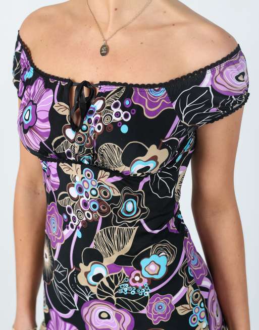 Vintage Pink Shadow XS woven midi dress in black, 4 of 4