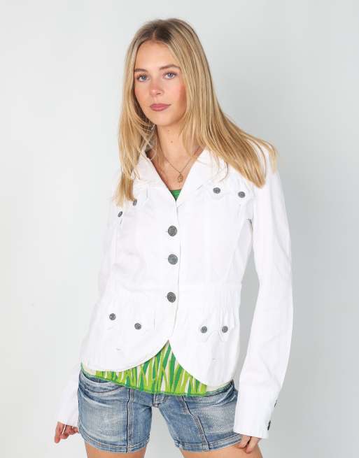Vintage Pinko 10 denim jacket in white