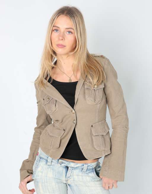 Vintage Pinko 8 light jacket in khaki green