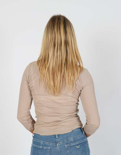 Vintage Pinko S long sleeve top in beige, 2 of 4
