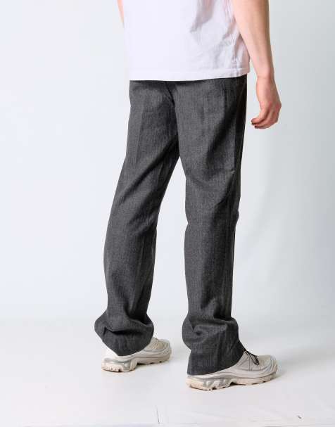 Vintage Pinstripe 34x32 Woven Straight Pants Charcoal Grey - view 1
