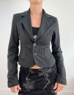 Vintage pinstripe jacket in black