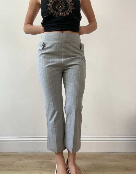 Vintage pinstripe trousers in grey - view 1