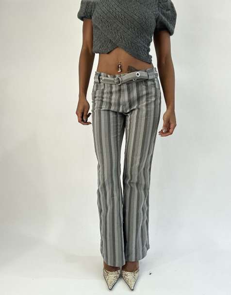 Vintage pinstripe trousers in grey - view 1