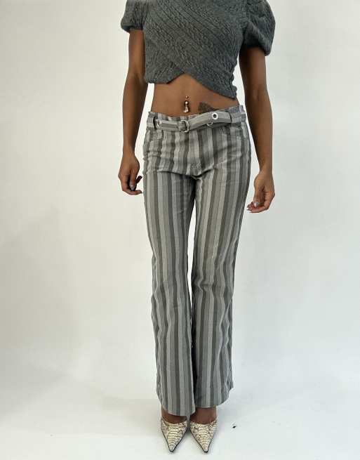 Vintage pinstripe trousers in grey