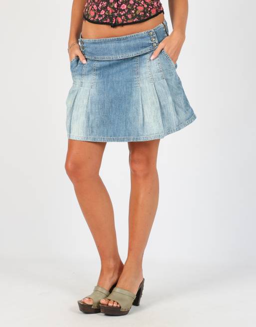 Vintage PitStop Jeans S denim mini skirt in light blue, 2 of 4