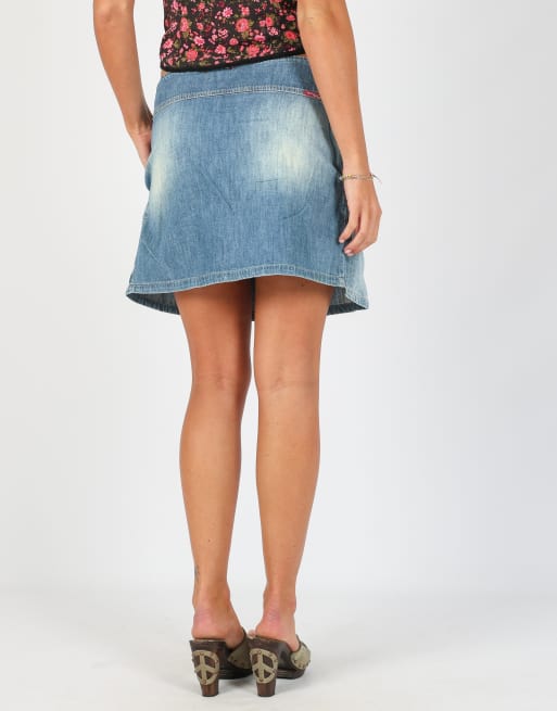 Vintage PitStop Jeans S denim mini skirt in light blue, 4 of 4
