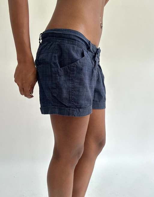 Vintage plaid mini shorts in blue, 4 of 4