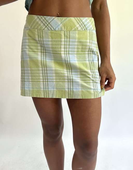 Vintage plaid skort in green