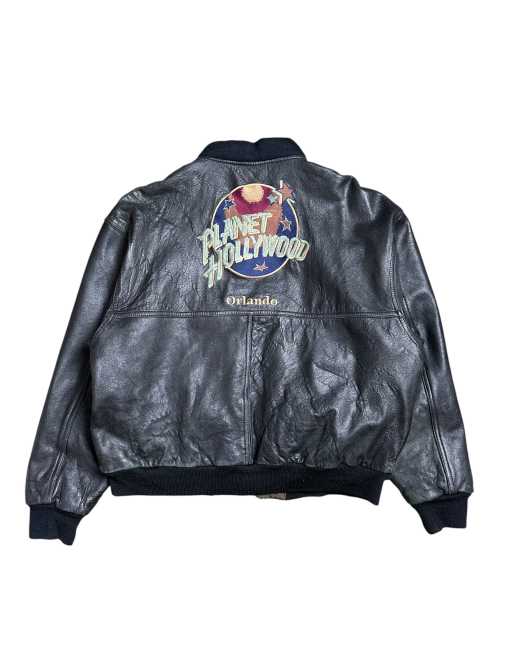 Vintage Planet Hollywood Orlando Revirsible Leather Varsity Jacket, 3 of 7