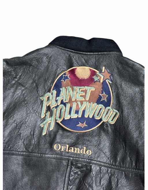 Vintage Planet Hollywood Orlando Revirsible Leather Varsity Jacket, 4 of 7