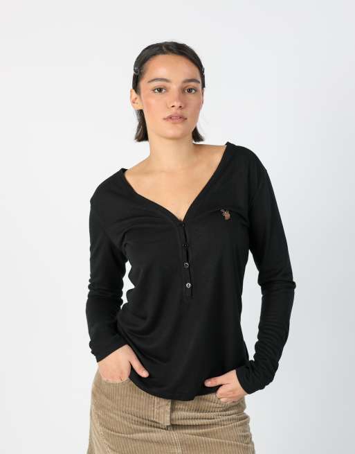 Vintage Playboy L long sleeve top in black, 1 of 4