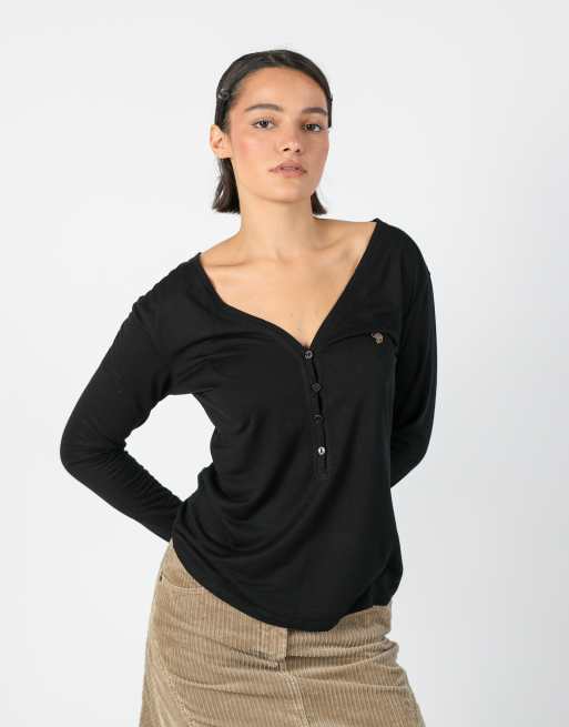 Vintage Playboy L long sleeve top in black, 3 of 4
