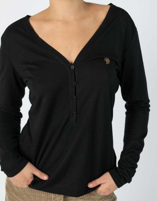 Vintage Playboy L long sleeve top in black, 4 of 4