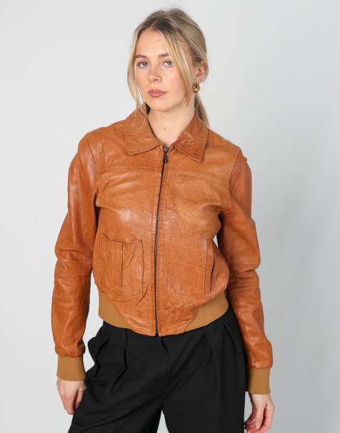 Vintage Please S leather jacket in brown - view 1