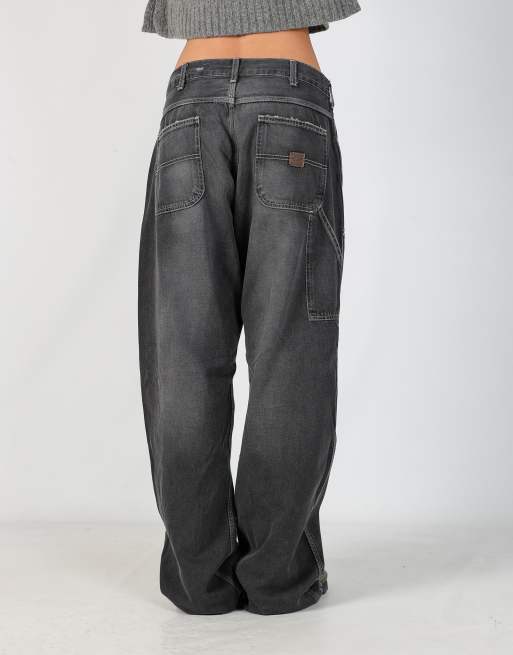 Vintage Polo Jeans Ralph Lauren 30x29 denim hip hop jeans in charcoal grey