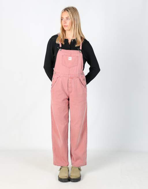 Vintage Polo Jeans Ralph Lauren 32x30 canvas dungarees in baby pink