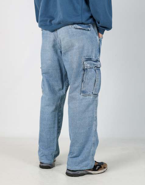 Vintage Polo Jeans Ralph Lauren 32x32 denim carpenter jeans in light blue - view 1