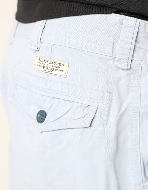 Vintage Polo Jeans Ralph Lauren 38x22 canvas cargo shorts in light blue, 4 of 4