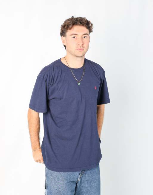 Vintage Polo Jeans Ralph Lauren l t-shirt in navy blue