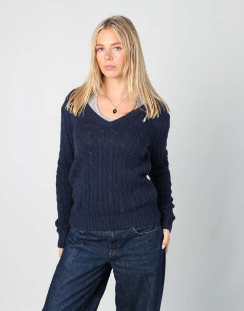Vintage Polo Jeans Ralph Lauren m knit sweatshirt in navy blue - view 1