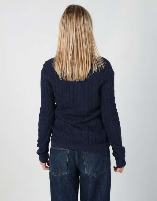 Vintage Polo Jeans Ralph Lauren m knit sweatshirt in navy blue, 3 of 4