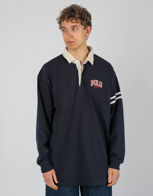 Vintage Polo Jeans Ralph Lauren xl rugby sweatshirt in navy blue, 1 of 4