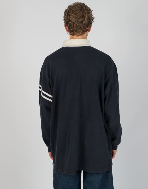 Vintage Polo Jeans Ralph Lauren xl rugby sweatshirt in navy blue, 3 of 4