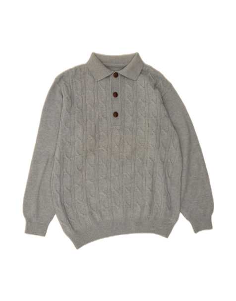 Vintage Polo Neck Jumper Sweater Large In Grey - view 1