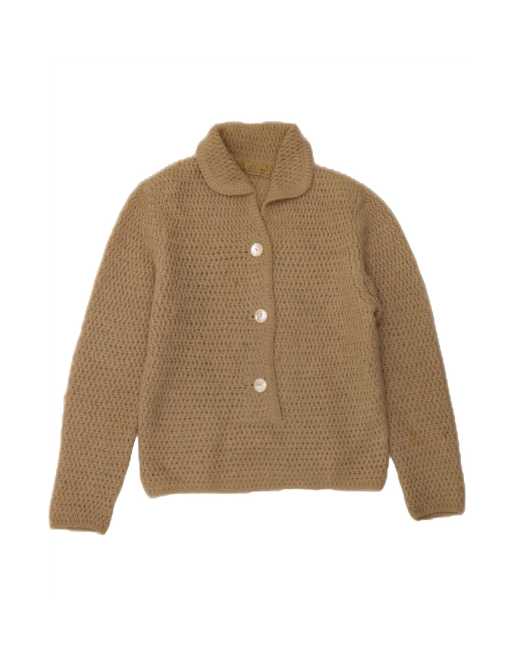 Vintage Polo Neck Jumper Sweater UK 14 Medium In Beige