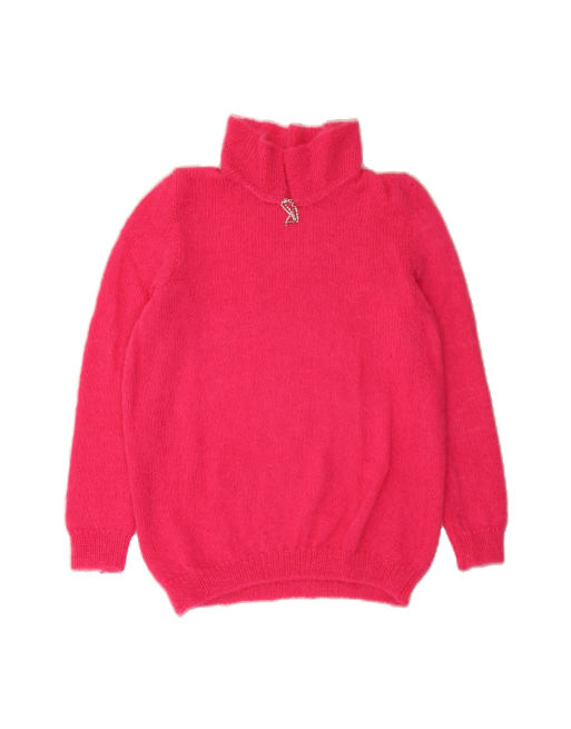 Vintage Polo Neck Jumper Sweater UK 18 XL In Pink